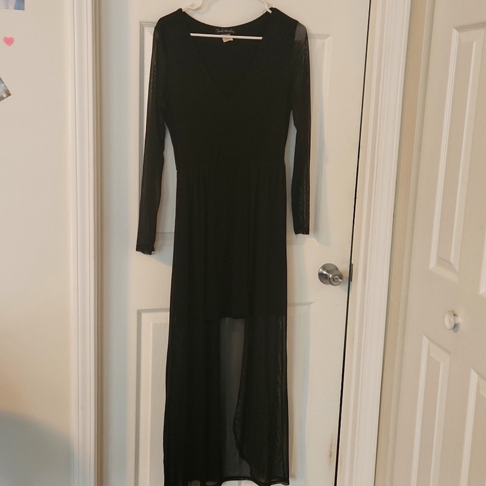 Black Prom/Party Dress Sheer arms and train